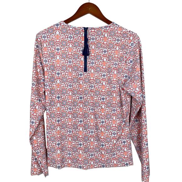 Cabana Life Long Sleeve Rash Guard Pink Blue Swim Top Women's XL - Picture 6 of 9